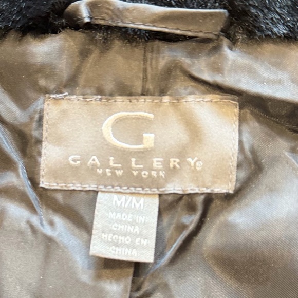 Gallery New York Black Faux Fur Black Jacket Medium - Picture 10 of 15